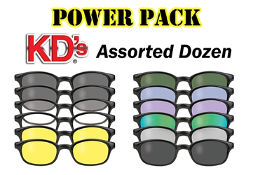  KDs 1001 - 12 Pair Power Pack KD Sunglasses Assortment, Most Popular KD Sunglasses, Biker Sunglasses, Wholesale Biker Assortment, KD Sunglasses Bulk
