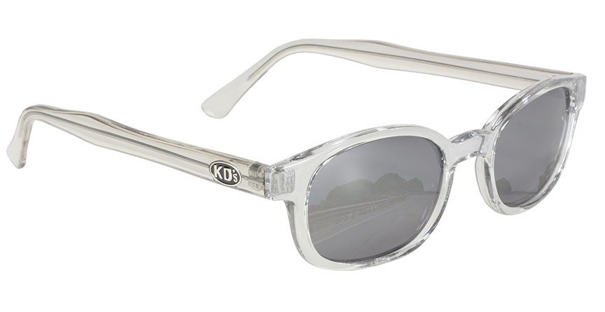 Chill KDs - 2200 Clear Frame/Silver Mirror KDs, The Original KDs KD sunglasses, biker sunglasses, motorcycle sunglasses                                
