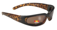Rally 43029 - Tortoise Frame Polarized Brown Lens padded polarized motorcycle sunglasses, padded amber polarized, good quality polarized sunglasses, padded frames, polarized motorcycle sunglasses