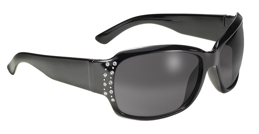 Chix Forever - 6822 Gradient Smoke Lens/Rhinestones Women's Motorcycle Sunglasses, women's wrap sunglasses, Rhinestone Sunglasses, Biker sunglasses for women, most popular women's sunglasses with bling