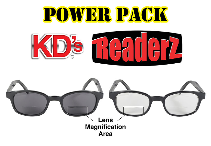 KD's Readers Bifocal Glasses Readerz Clear Tint Motorcycle Sunglasses 2.00 29200 
