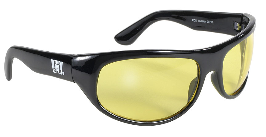Wrap Sunglass - 20712 Yellow/Black motorcycle wrap, yellow lenses, good quality motorcycle sunglass